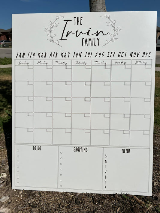 CUSTOM WHITE BOARD CALENDAR