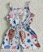 4th of July Lace Romper