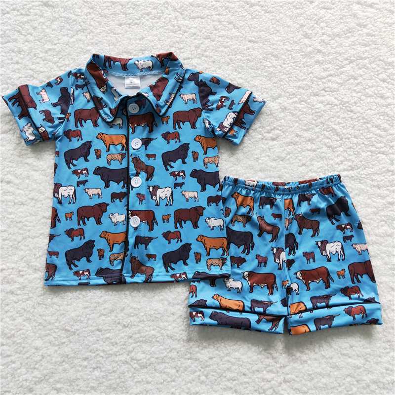 BLUE SKY COW PAJAMA SET