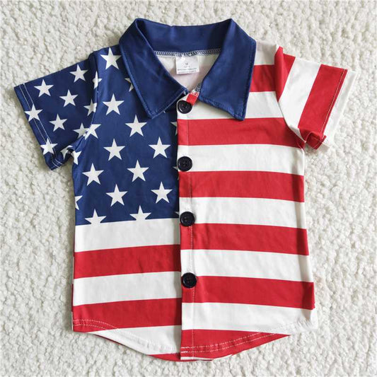 AMERICAN FLAG BUTTON DOWN