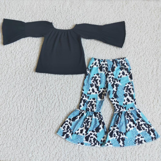 TURQUOISE COW PRINT BELLE SET