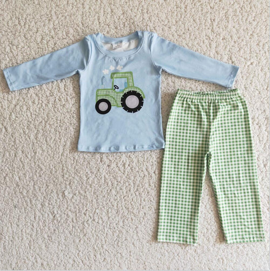 BOYS BIG GREEN TRACTOR PANT SET