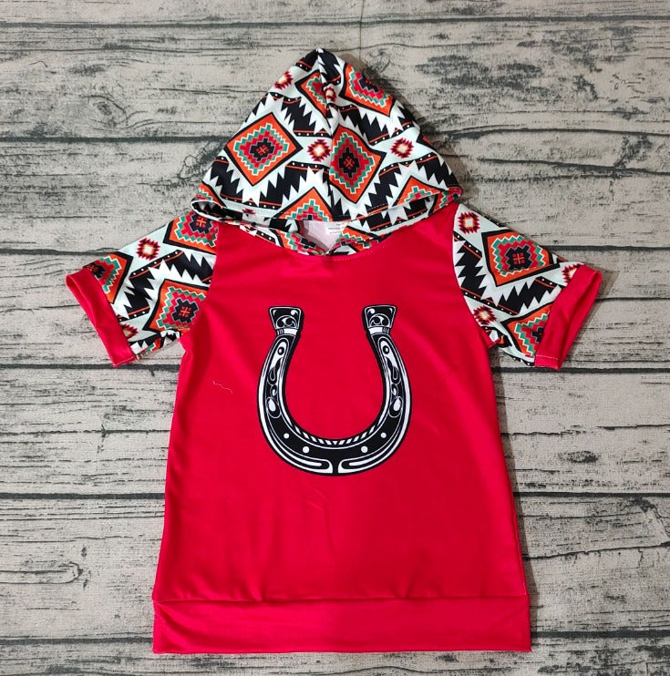 BOYS HOODED HORSESHOE SHIRT