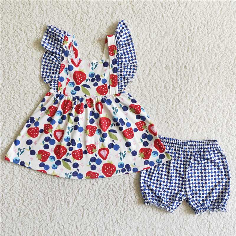 BERRY RUFFLE SHORT SET