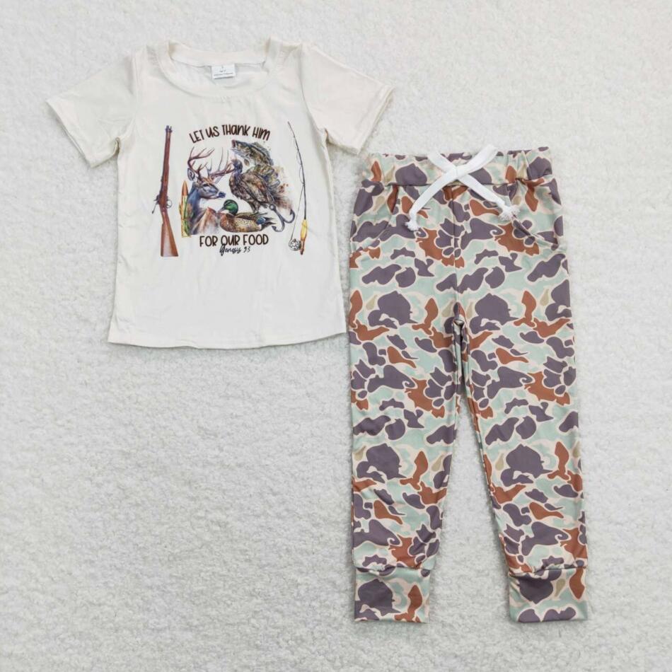 LET US BE THANKFUL CAMO PANT SET