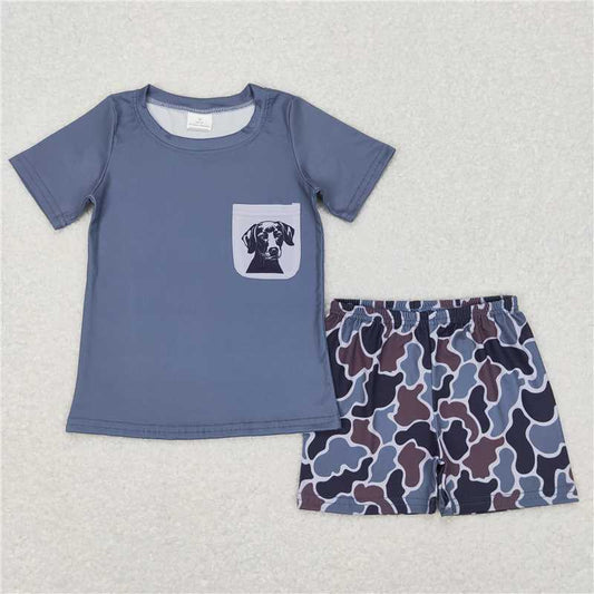 BOYS HUNTING DOG CAMO SHORT SET