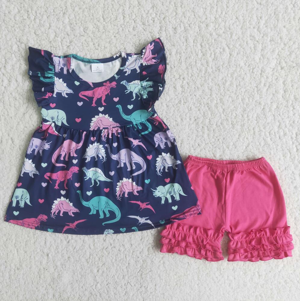 DINO RUFFLE SHORT SET