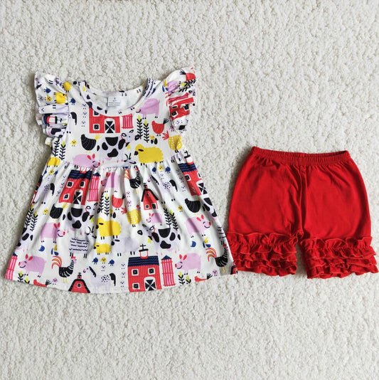 FARM RUFFLE SHORT SET