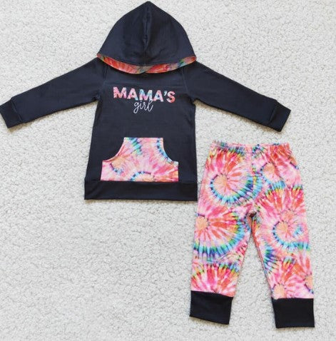 MAMA'S GIRL TIE DYE HOODIE SET