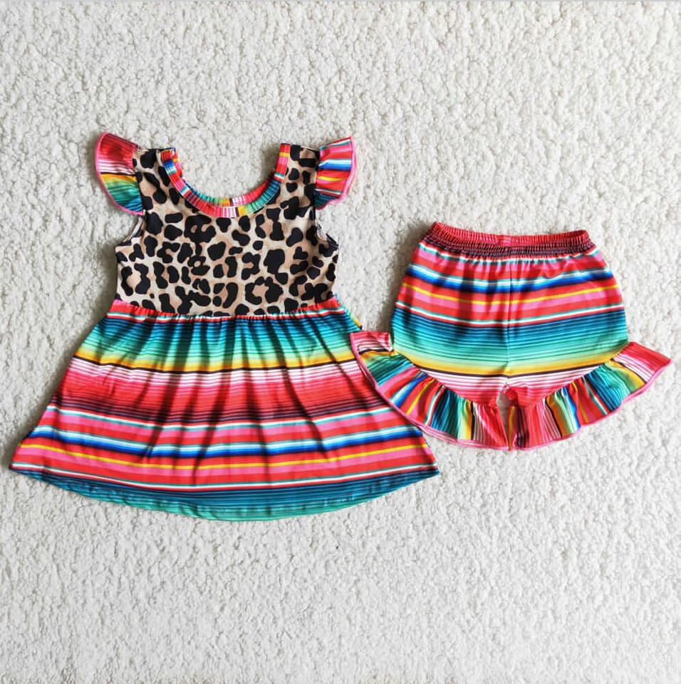 CHEETAH SERAPE SHORT SET