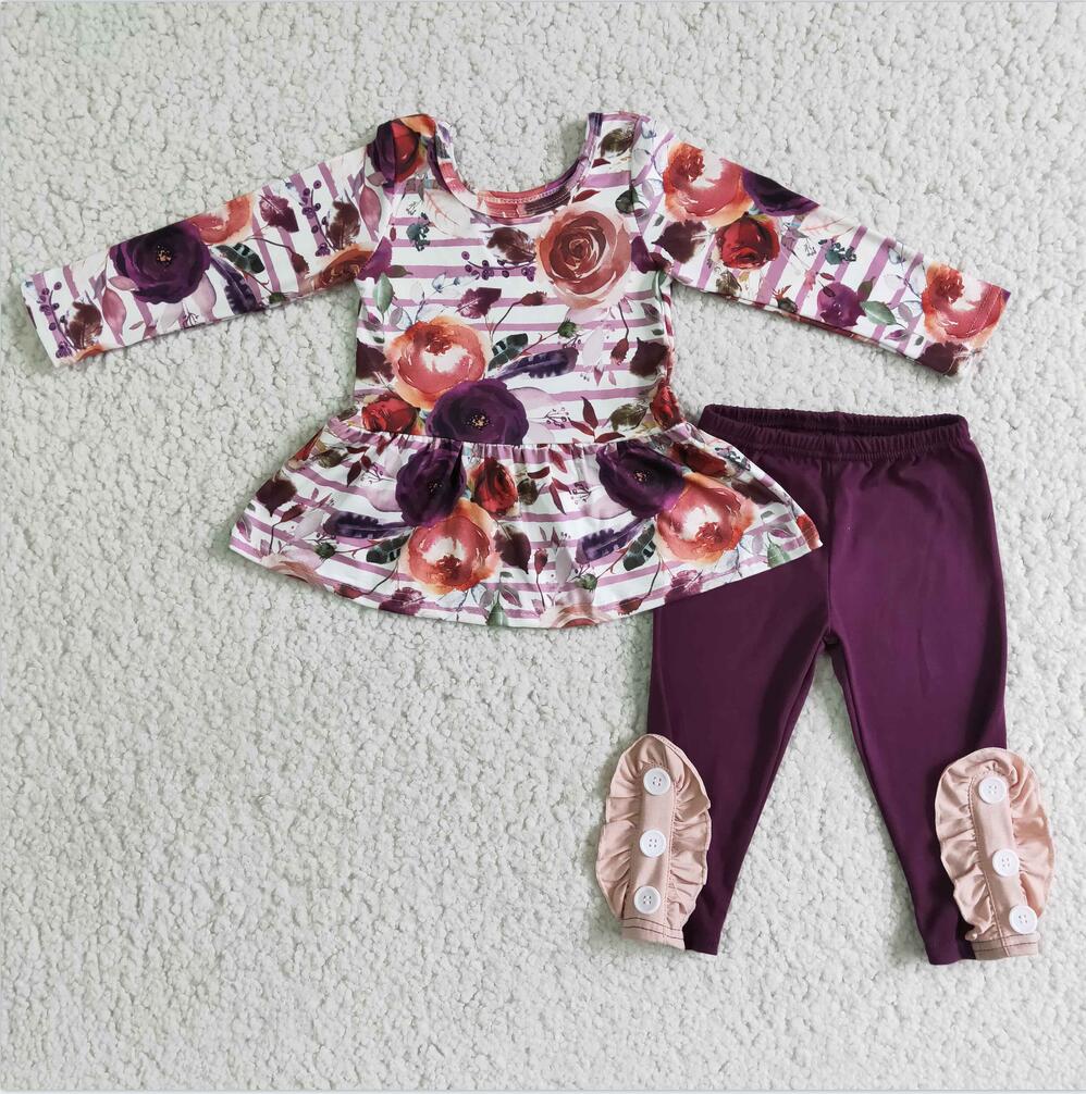 PLUM FLORAL LEGGING SET