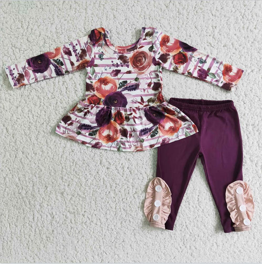 PLUM FLORAL LEGGING SET