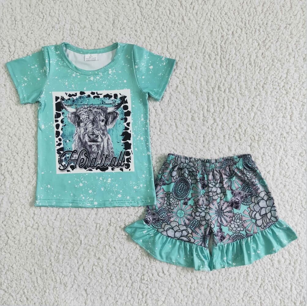 HERD IT ALL TURQUOISE SHORT SET