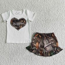 CAMO DADDY'S GIRL RUFFLE SHORT SET