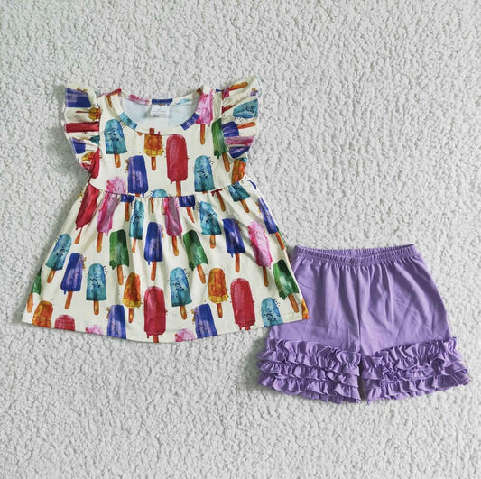 POPSICLE RUFFLE SHORT SET