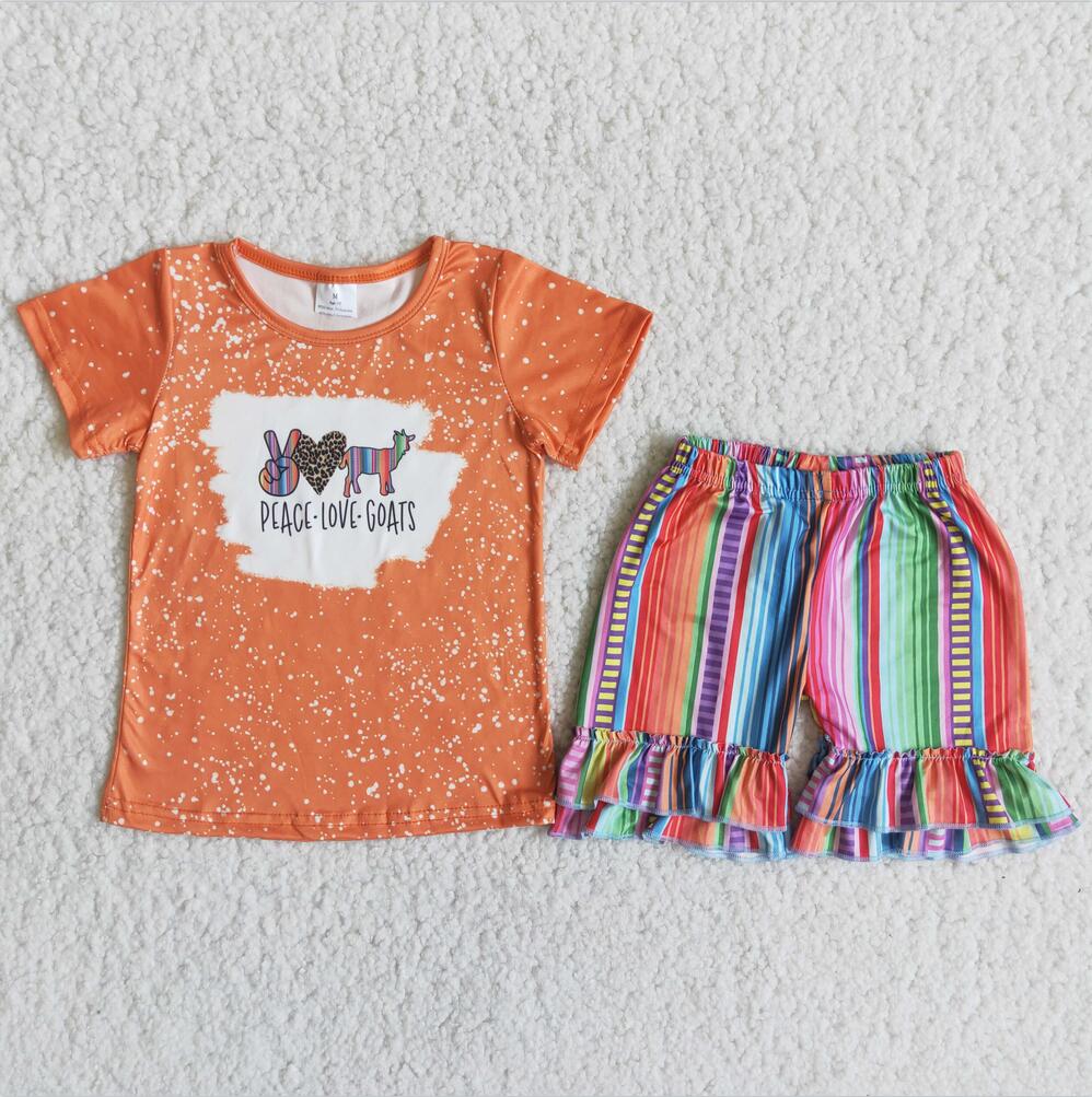 PEACE LOVE GOATS SERAPE SHORT SET