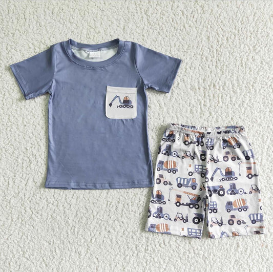 BOYS CONSTRUCTION SHORT SET