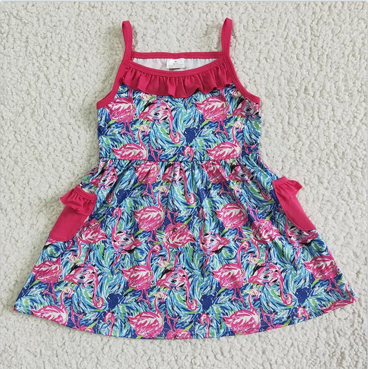 WATERCOLOR FLAMINGO SUMMER DRESS