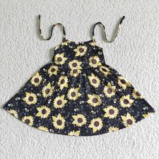 SUNFLOWER HALTER TWIRL DRESS