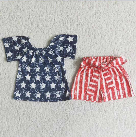 STARS & STRIPES BLOUSE & SHORT SET