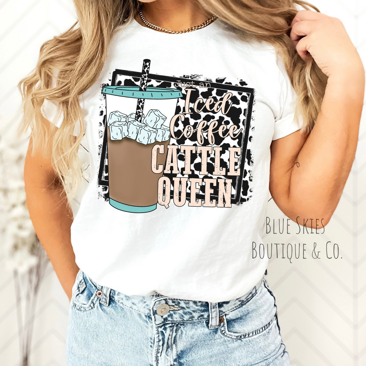 "ICED COFFEE CATTLE QUEEN" TEE