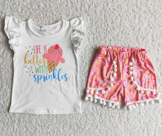 LIFE IS BETTER WITH SPRINKLES SHORT SET