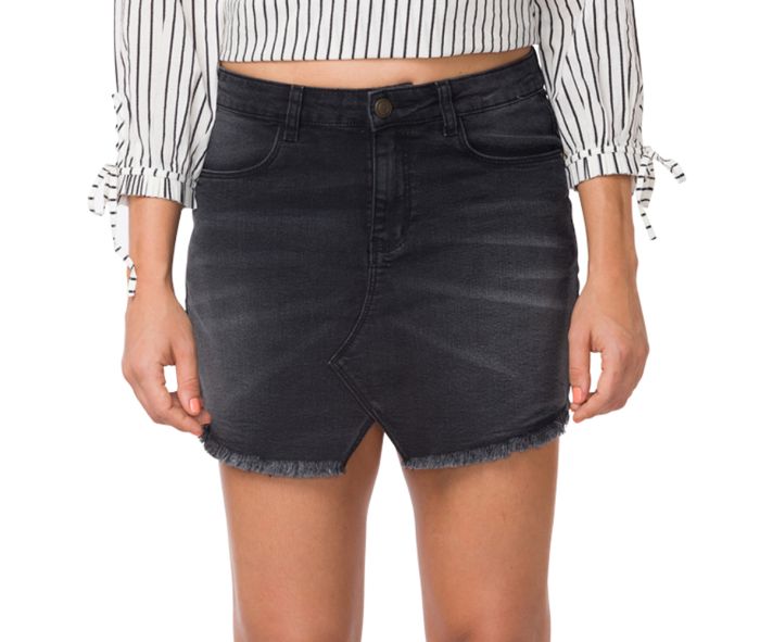 WOMENS BLACK DENIM SKIRT