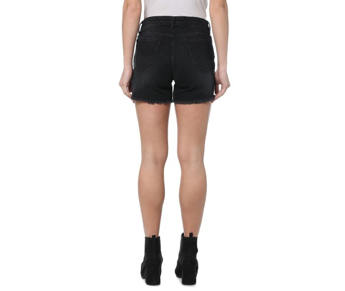 WOMENS BLACK DENIM SHORTS