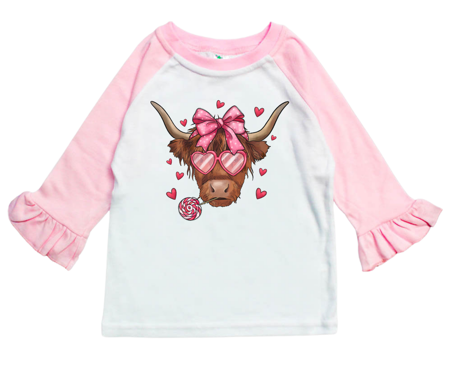 VALENTINE HIGHLAND COW TODDLER TEE