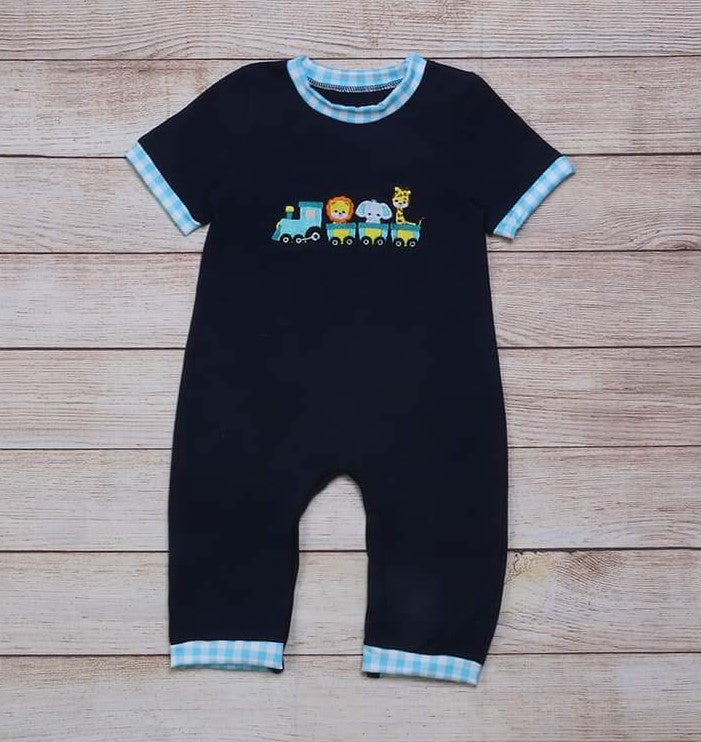 Boy's Animal Train Romper