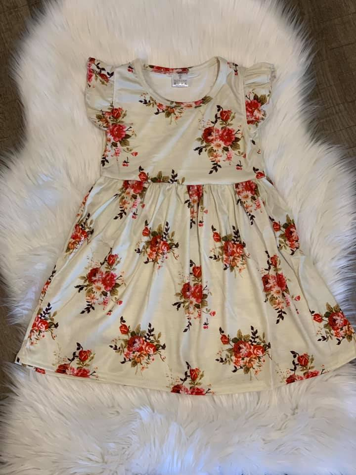 Cream Floral Dress