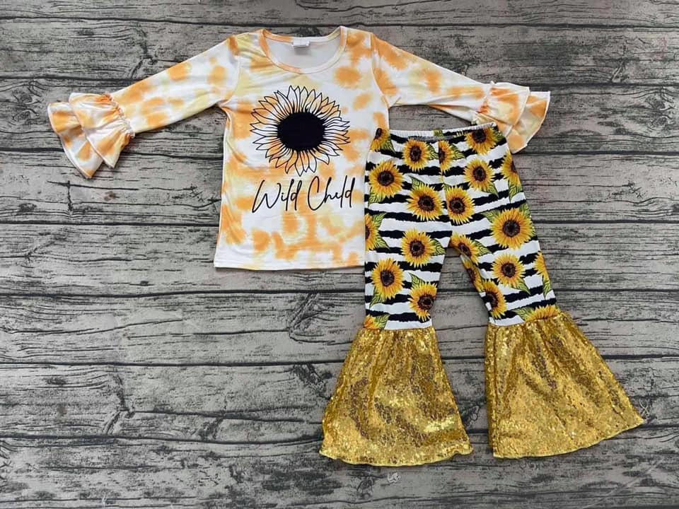 Sunflower Striped Glitter Belles